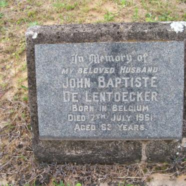 LENTDECKER John Baptiste, de -1961