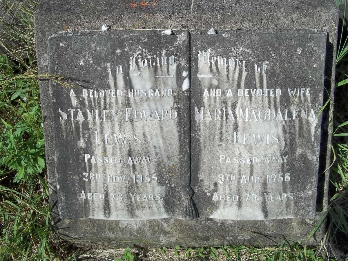 LEWIS Stanley Edward -1955 &amp; Maria Magdalena -1956