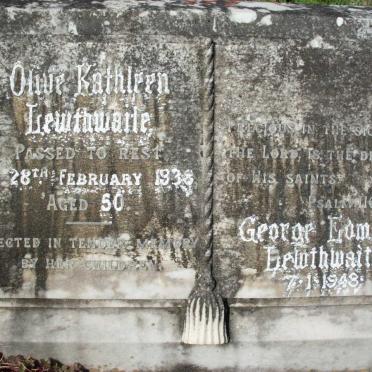 LEWTHWAITE George Edmund -1948 &amp; Olive Kathleen -1938