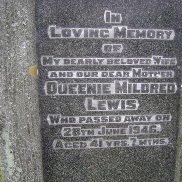LEWIS Queenie Mildred -1946 :: LEWIS Bryan 1926-1997