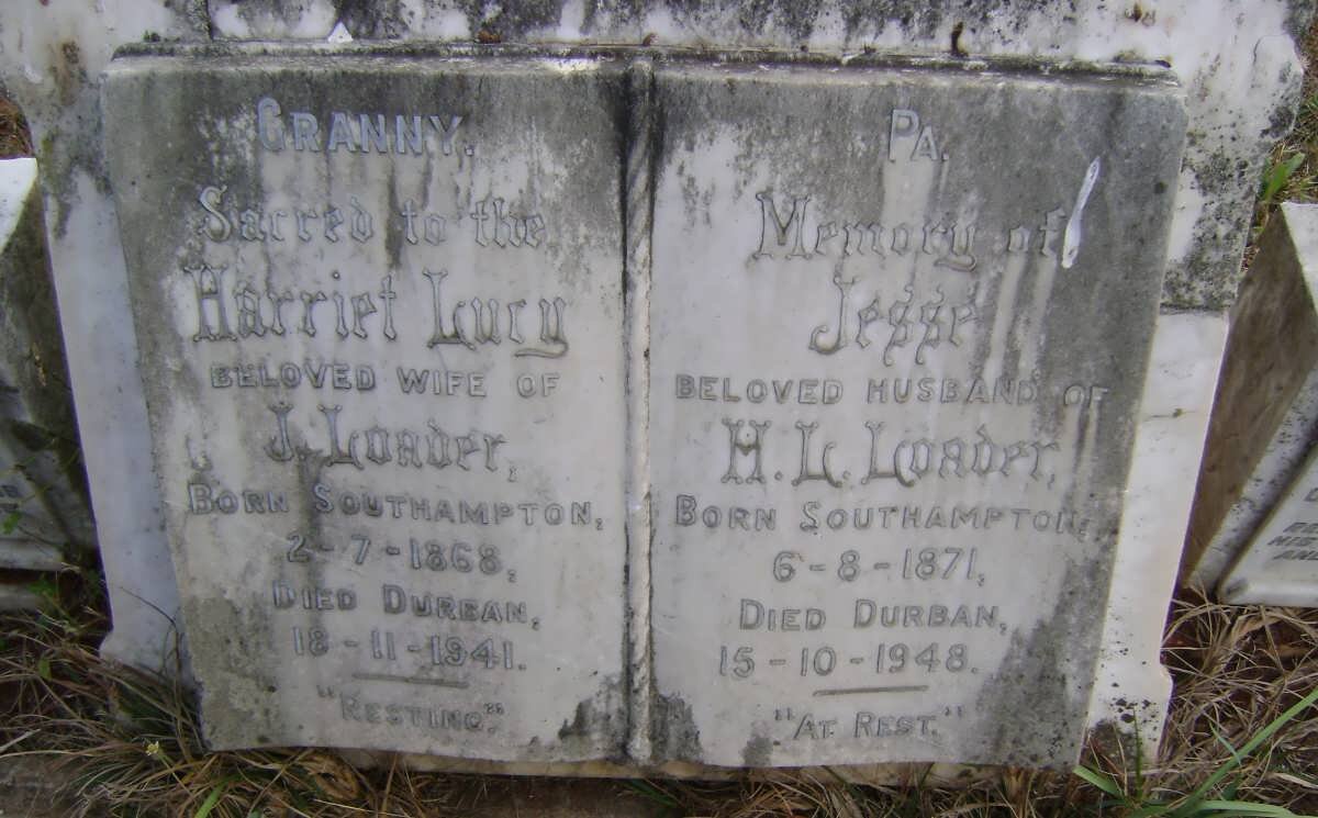 LOADER Jesse 1871-1948 &amp; Harriet Lucy 1868-1941