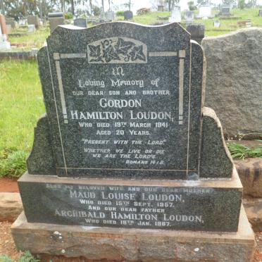 LOUDON Archibald Hamilton -1967 &amp; Maud Louise -1957 :: LOUDON Gordon Hamilton -1941