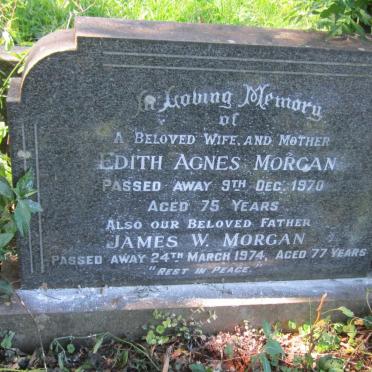 MORGAN James W. -1974 &amp; Edith Agnes -1970