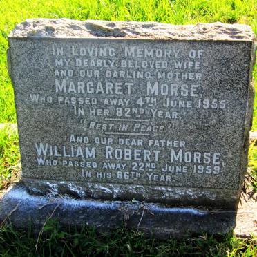 MORSE William Robert -1959 &amp; Margaret -1955