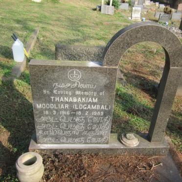 MOODLIAR Thanabakiam 1916-1989