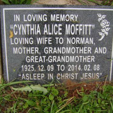 MOFFITT Cynthia Alice 1925-2014