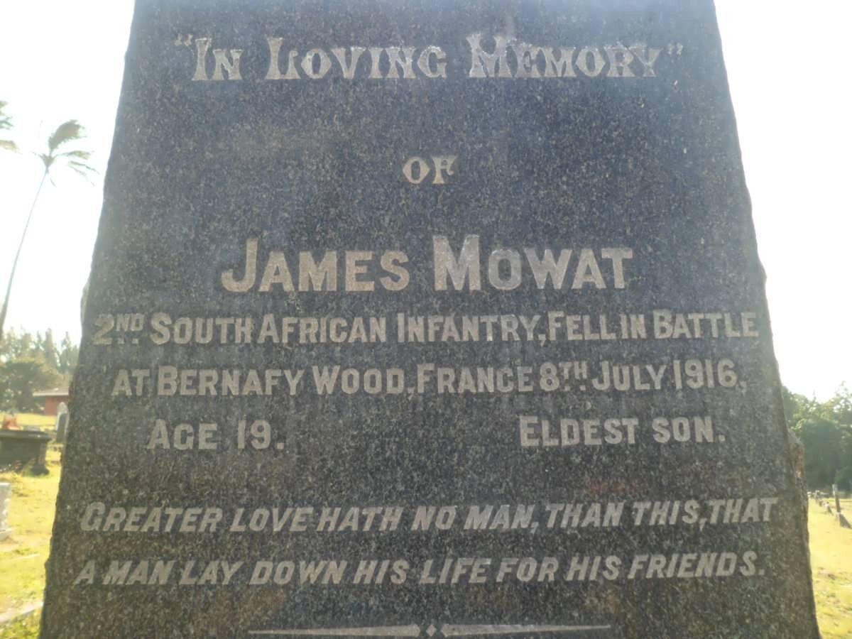 MOWAT Eric Sinclair -1952 &amp; Jessie Ann -1948 :: MOWAT James -1916 :: MOWAT John George -1923