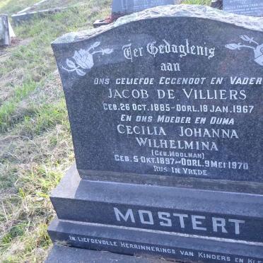 MOSTERT Jacob de Villiers 1885-1967 &amp; Cecilia Johanna Wilhelmina nee MOOLMAN 1897-1970