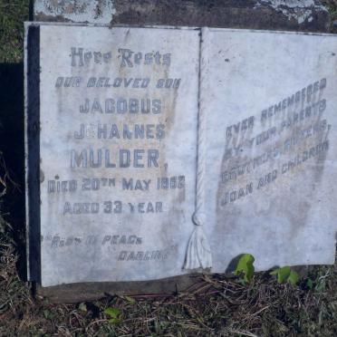 MULDER Jacobus Johannes -1962