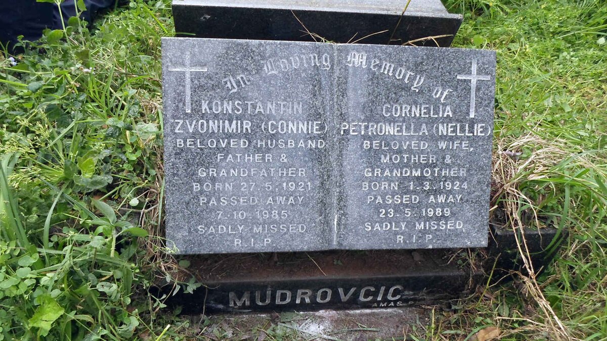 MUDROVCIC Konstantin Zvonimir 1921-1985 &amp; Cornelia Petronella 1924-1989