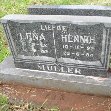 MULLER Hennie 1922-1994 &amp; Lena 1922-1992
