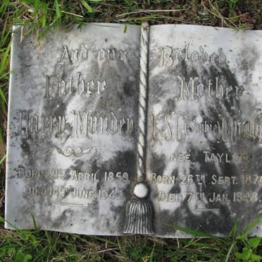 MUNDEY Harry 1859-1942 &amp; E.S. TAYLOR 1876-1948 :: MUNDEY Natalie Elise 1917-1935 