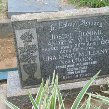 MULLANY Joseph Dominic Andrew -1968 &amp; Una Mary CROOK -1999
