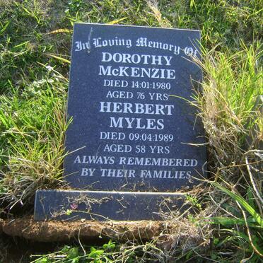 McKENZIE Dorothy -1980 :: MYLES Herbert -1989