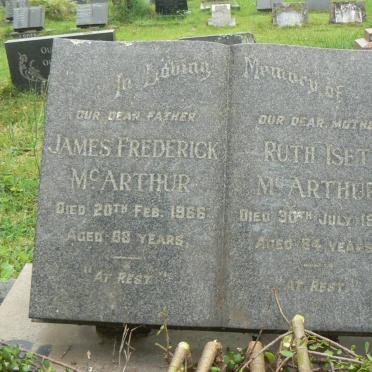 McARTHUR James Frederick -1966 &amp; Ruth Iset -1966