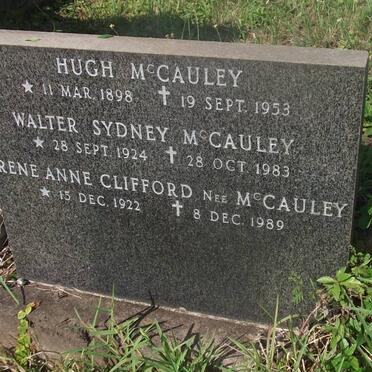 McCAULEY Hugh 1898-1953 :: McCAULEY Walter Sydney 1924-1983 :: CLIFFORD Irene Anne nee McCAULEY 1922-1989
