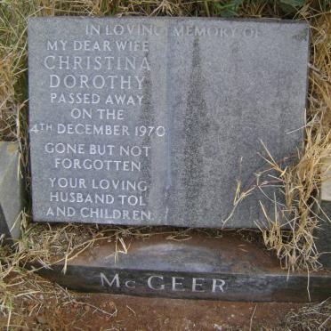 McGEER Christina Dorothy -1970