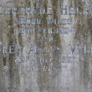 McLEOD Andrew Angus -1967 &amp; Gertrude Helen WILES -1934