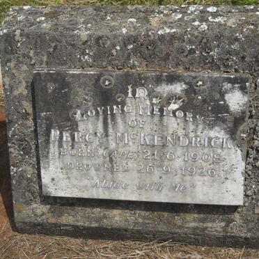 McKENDRICK Percy 1908-1926