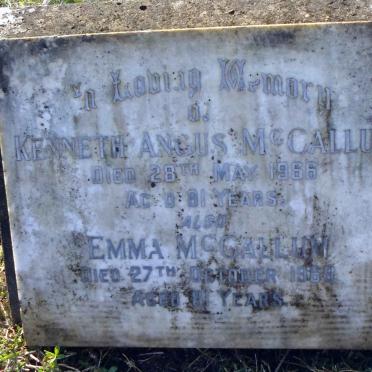  McCALLUM Kenneth Angus -1966 &amp; Emma -1969