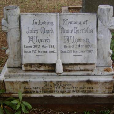 McLAREN John Clark 1881-1962 &amp; Annie Cornelia 1890-1967 :: McLAREN Roy 1915-1916