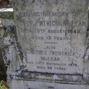 McLEAN Charles Frederick -1970 :: McLEAN Ethel May -19?? :: McLEAN Joyce Patricia -1940