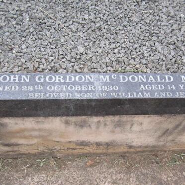 McLEAN John Gordon McDonald -1930