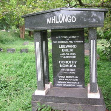 MHLONGO Leeward Bheki 1933-2002 &amp; Dorothy Nomusa 1935-2009