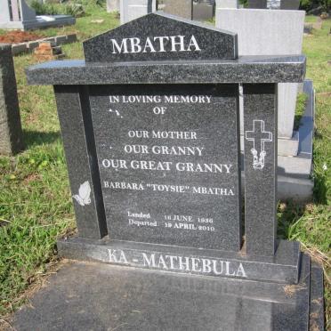 MBATHA Barbara 1936-2010