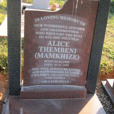 MBONGWE Alice Thembeni 1930-2009