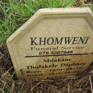 MDAKANE Tholakele Daphney 1970-2016