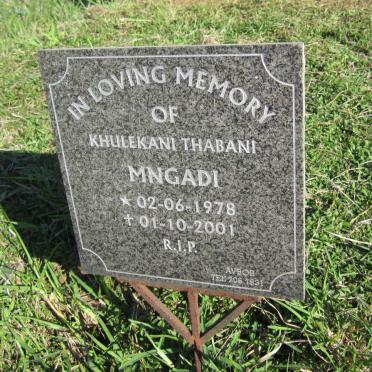 MNGADI Khulekani Thabani 1978-2001