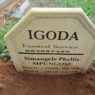 MPUNGOSE Simangele Phyllis 1949-2016