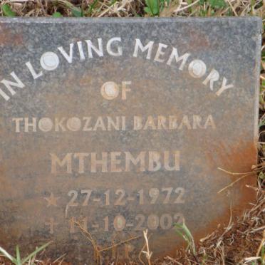 MTHEMBU Thokozani Barbara 1972-2002