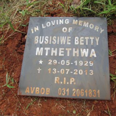 MTHETHWA Busisiwe Betty 1929-2013