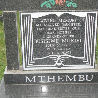 MTHEMBU Busisiwe Muriel 1936-2002 
