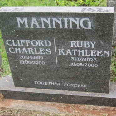 MANNING Clifford Charles 1919-2000 &amp; Ruby Kathleen 1923-2000