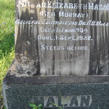 MALAN Susan Elizabeth nee MURRAY 1904-1932