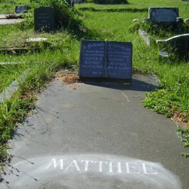 MATTHEE Casper H. -1950 &amp; Hermina S. -1970