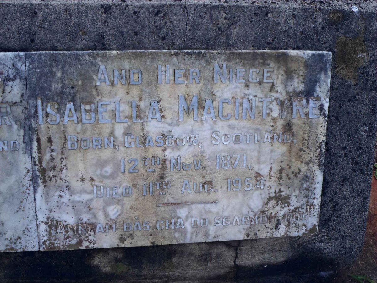 MACINTYRE Isabella 1871-1954