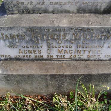 Mac INTYRE James Francis -1934 :: Mac INTYRE James Frank 1903-1926