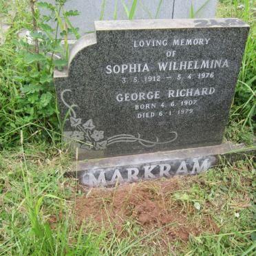 MARKRAM George Richard 1907-1979 &amp; Sophia Wilhelmina 1912-1976