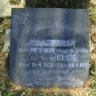 MARAIS Paul 1933-1970 &amp; Elsie 1932-1971