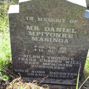 MASINGA Daniel Mpiyonke 1930-2002