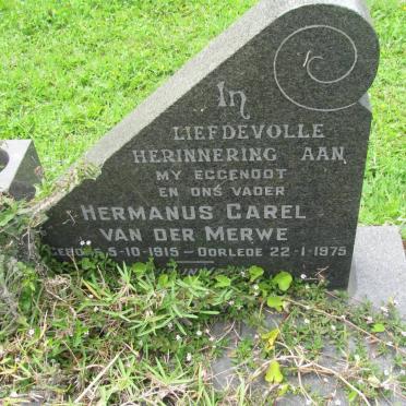 MERWE Hermanus Carel, van der 1915-1975