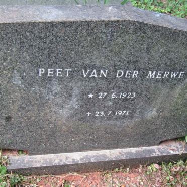 MERWE Peet, van der 1923-1971