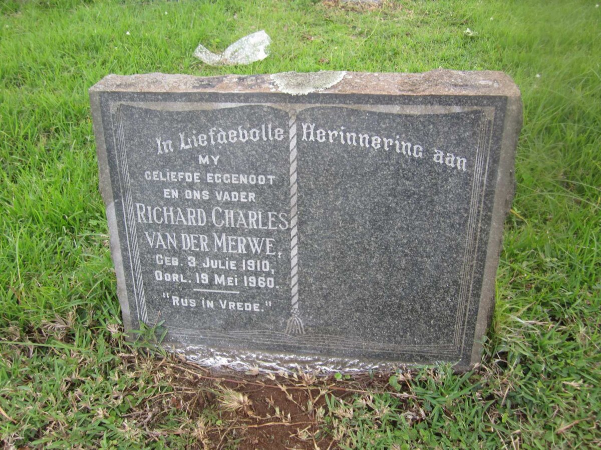 MERWE Richard Charles, van der 1910-1960