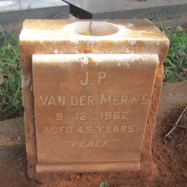 MERWE J.P., van der -1962