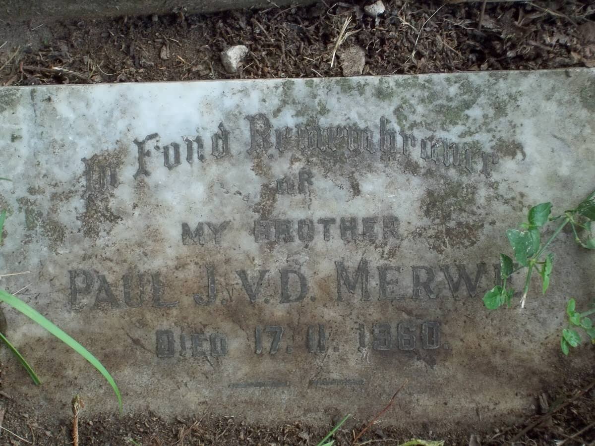MERWE Paul J., van der -1960