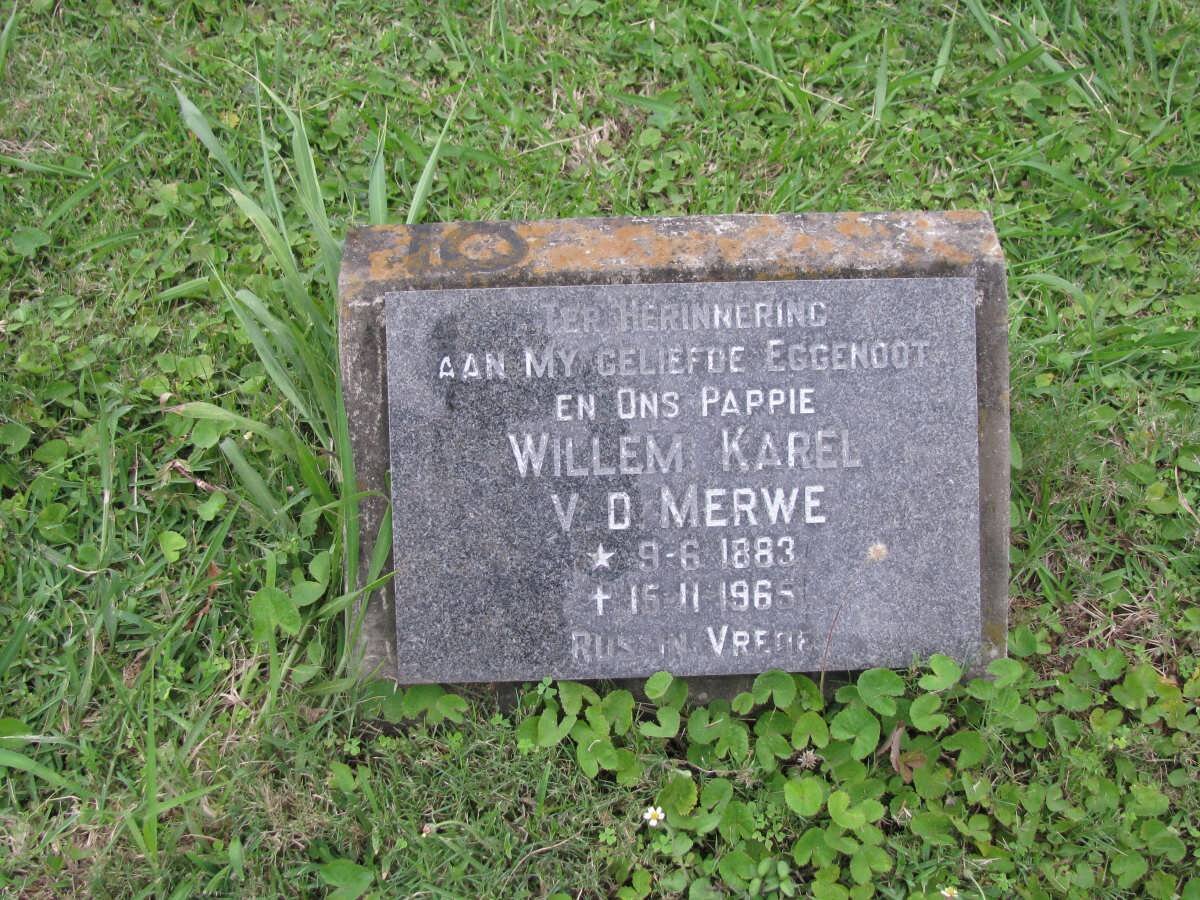 MERWE Willem Karel, v.d. 1883-1965